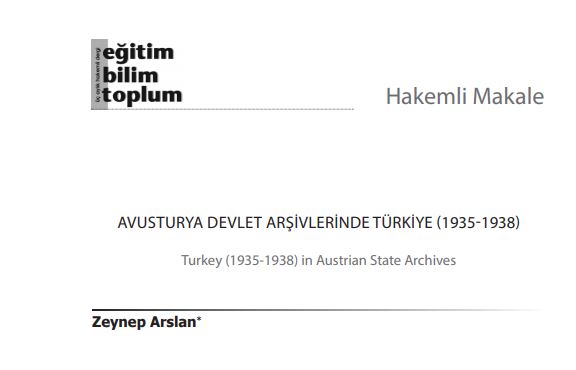 Avusturya Devlet Arşivlerinde Türkiye (1935-1938)